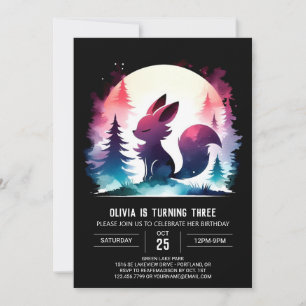 Invitación Adorable Fantasy Wolf Cumpleaños