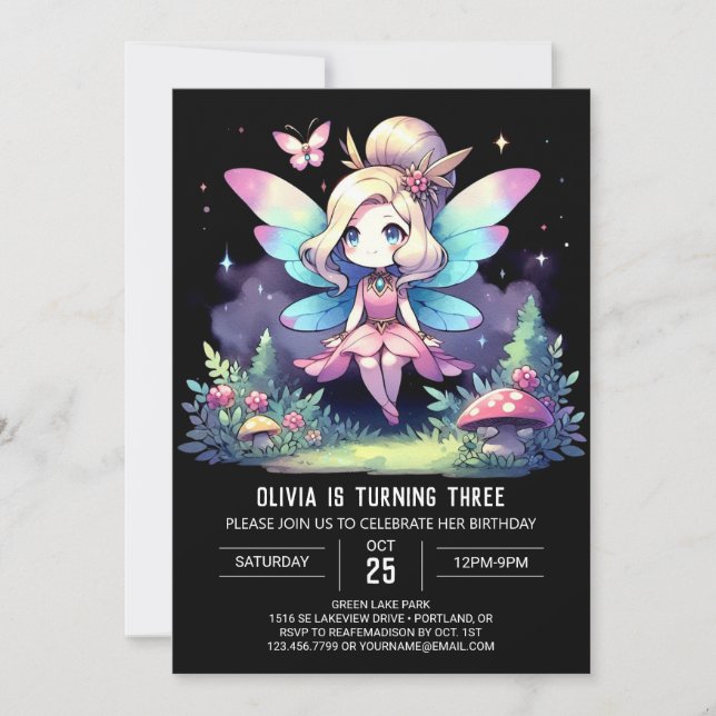 Invitación Adorable Feliz Cumpleaños (Anverso)