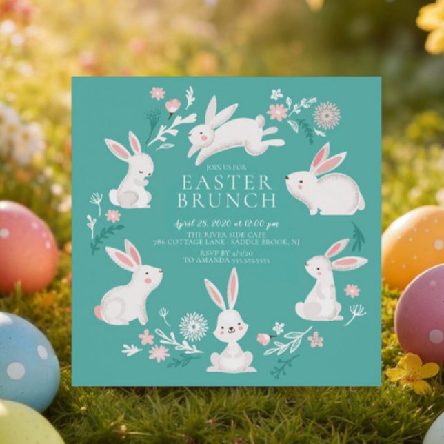 Invitación Adorable Fiesta Bunny Pascua (Subido por el creador)