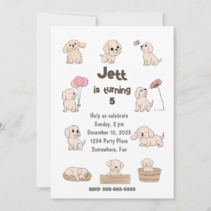 Invitación Adorable fiesta de cumpleaños de cachorros, person
