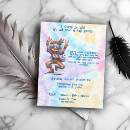 Invitación Adorable fiesta de cumpleaños Hippie que baila Boh