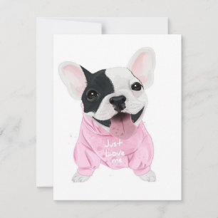 Invitación Adorable French Bulldog Atascado   Solo ámame