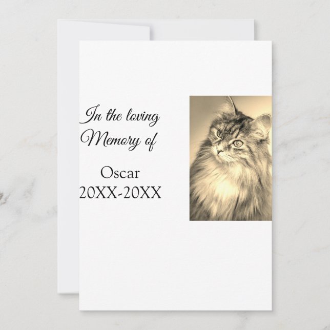 Invitación adorable funeral de honor agregar foto de nombre m (Anverso)