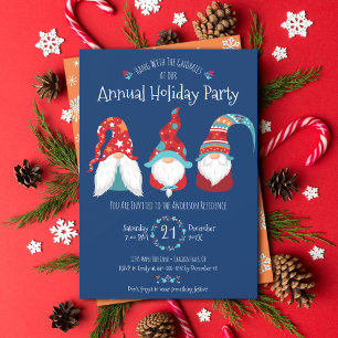 Invitación Adorable Gnomo Divertido Moderno Fiesta de Navidad