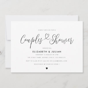Invitación Adorable guión parejas negras y blancas ducha