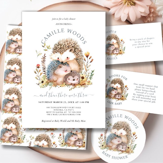 Invitación Adorable Hedgehog Family Baby Shower (Subido por el creador)