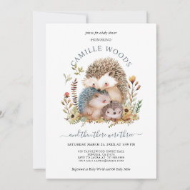 Invitación Adorable Hedgehog Family Baby Shower