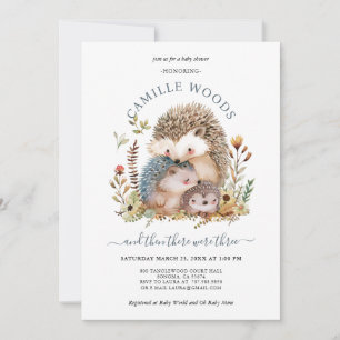 Invitación Adorable Hedgehog Family Baby Shower