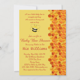 Invitación Adorable Honey Bee Tema Baby Shower