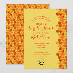 Invitación Adorable Honey Bee Tema Baby Shower