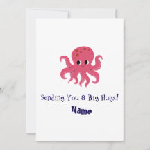 Adorable ilustración Kawaii de pulpo rosa lindo
