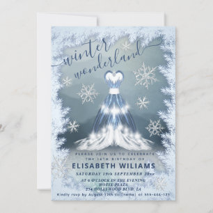 Invitación Adorable invierno maravilloso vestido de princesa 