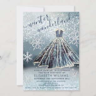 Invitación Adorable invierno maravilloso vestido de princesa