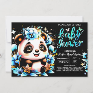 Invitación Adorable Jungle Panda Delight Boy Baby Shower