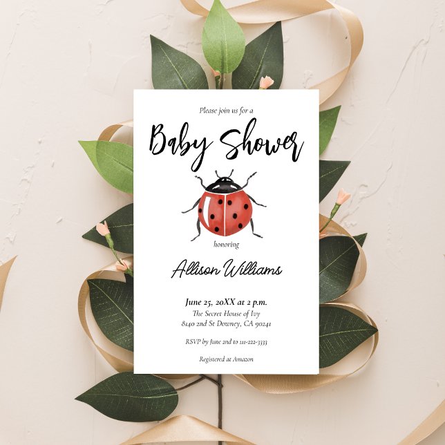 Invitación Adorable Ladybug Baby Shower (Subido por el creador)