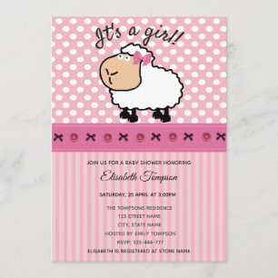 Invitación Adorable lindo personalizado divertido oveja bebé 