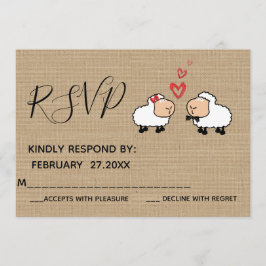 Invitación Adorable lindo personalizado divertido oveja enamo