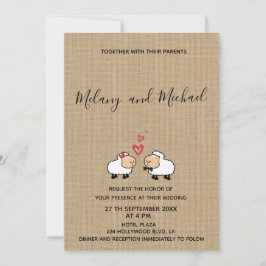 Invitación Adorable lindo y gracioso personalizado oveja en e