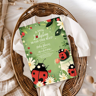 Invitación Adorable Little Ladybug Chica Baby Shower