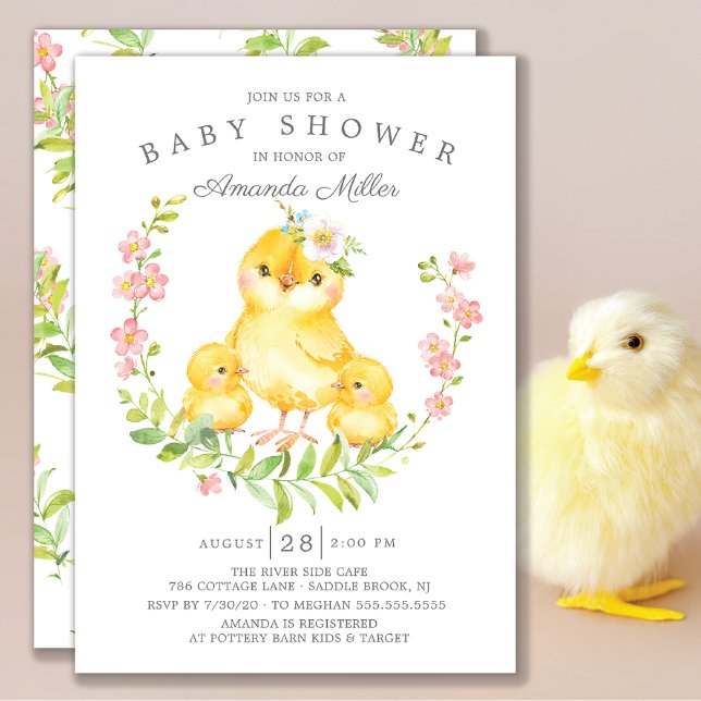 Invitación Adorable Mamá y Bebés Chicas Gemelos Baby Shower (Subido por el creador)
