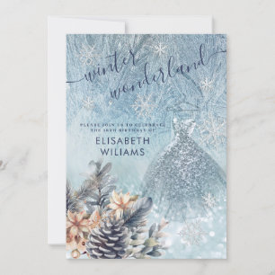 Invitación Adorable maravilla de invierno tierra purpurina os