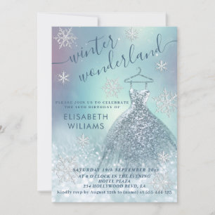 Invitación Adorable maravilla de invierno tierra purpurina os