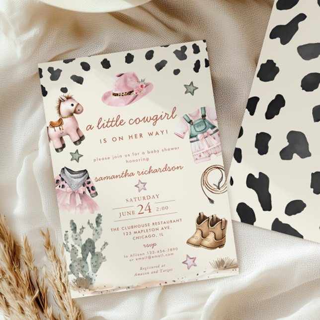Invitación Adorable niña pequeña está en camino de ducha de b (Subido por el creador)