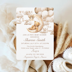 Invitación Adorable osito de peluche sobre el Baby Shower de 