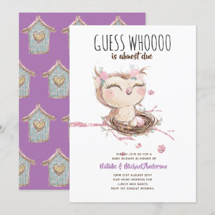 Invitación Adorable OWL Baby Shower Adivina A Quién Casi Se D