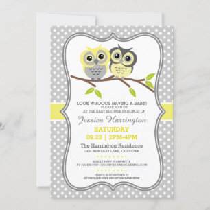Invitación Adorable Owls Baby Shower