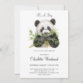 Invitación Adorable Panda Bear Boy Baby Shower