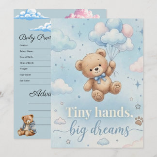 Invitación adorable para baby shower con juego de