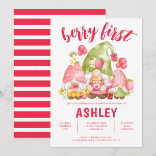 Invitación adorable para el primer cumpleaños de B