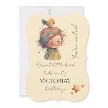 Adorable Pastel Neutral Niña Pájaro Estrellas Infa