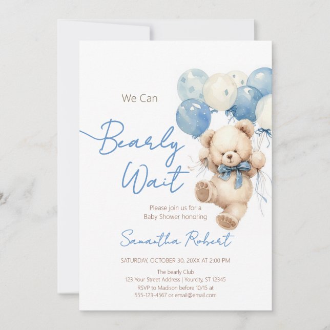 Invitación Adorable Podemos Esperar A Baby Shower (Anverso)