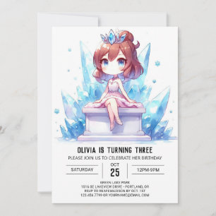 Invitación Adorable Princesa Divertida Cumpleaños