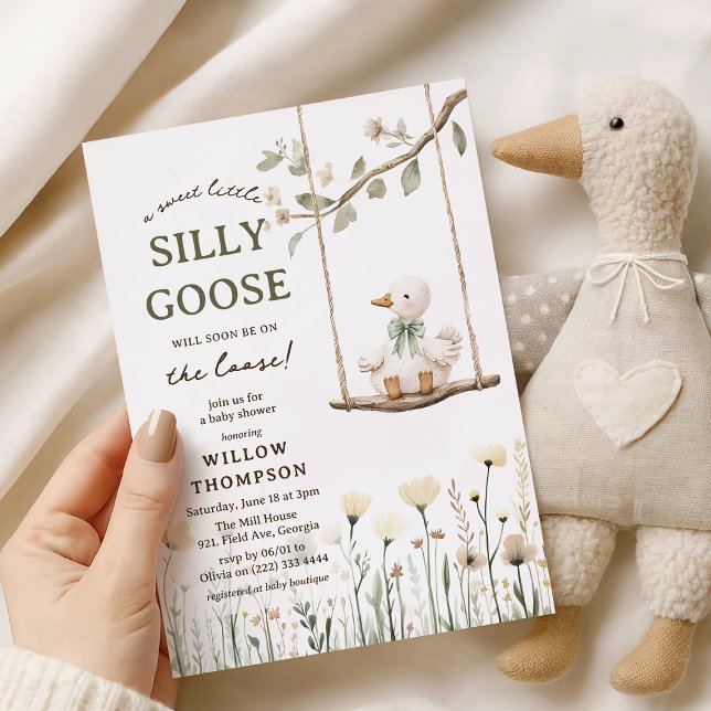 Invitación Adorable Silly Goose Baby Shower (Subido por el creador)