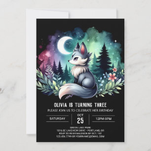 Invitación Adorable simple cumpleaños del lobo