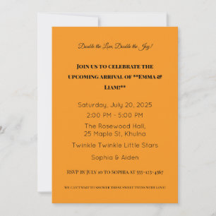 Invitación Adorable Twin Baby Shower