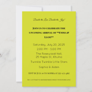 Invitación Adorable Twin Baby Shower