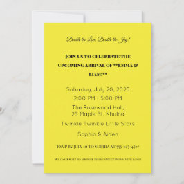 Invitación Adorable Twin Baby Shower