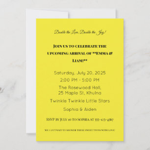 Invitación Adorable Twin Baby Shower
