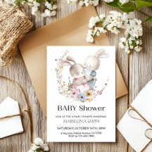Adorable Twin Bunnies Baby Shower