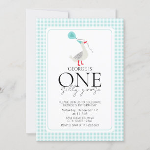 Invitación Adorable Un cumpleaños tonto de oca