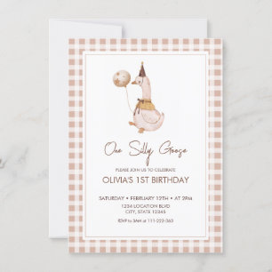 Invitación Adorable Un cumpleaños tonto de oca