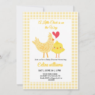 Invitación Adorable Un pollito está en camino baby shower