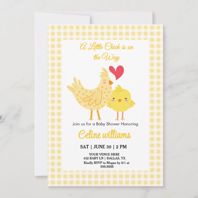 Invitación Adorable Una pequeña chica está en camino a la duc (Anverso)