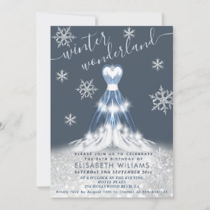 Invitación Adorable vestido maravilloso de invierno dulce 16