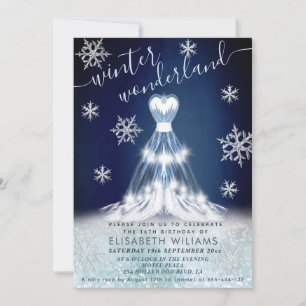 Invitación Adorable vestido maravilloso de invierno dulce 16