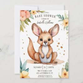 Invitación Adorable Watercolor Little Kangaroo Baby Shower